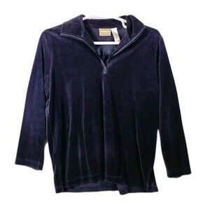 Liz Claiborne Women's‎ Large Black Velvet Velour Tunic